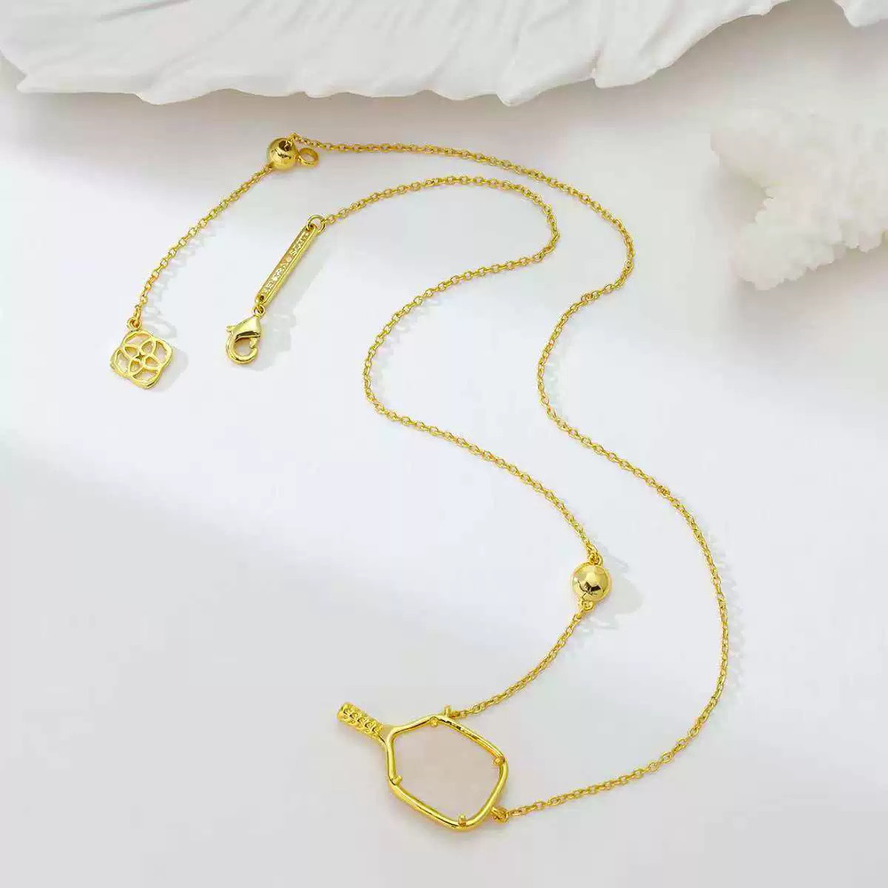 Kendra Scott Sporty Hollow Tennis Racket Necklace Badminton Pendant